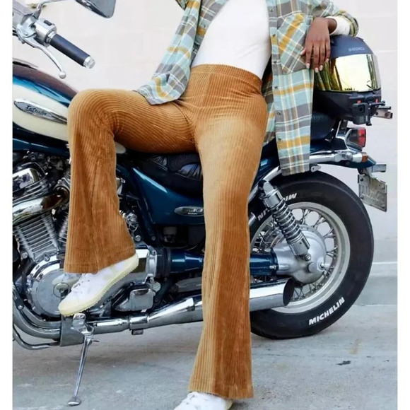 Aerie High Rise Corduroy Flared Hem Pants Stretch Comfort Jogger XXL - Picture 4 of 7